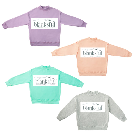Reversible Mock Neck Sweatshirt - Adult - 60% Cotton