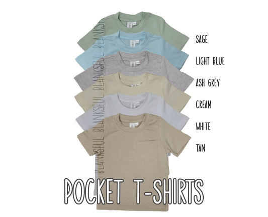 (6 COLORS) Child Pocket T-Shirt - 95% Polyester Blank Sublimation Shirt