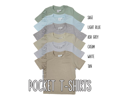(6 COLORS) Child Pocket T-Shirt - 95% Polyester Blank Sublimation Shirt