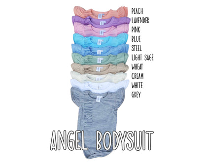 (10 COLORS) 100% Polyester Angel Sleeve Infant Bodysuit