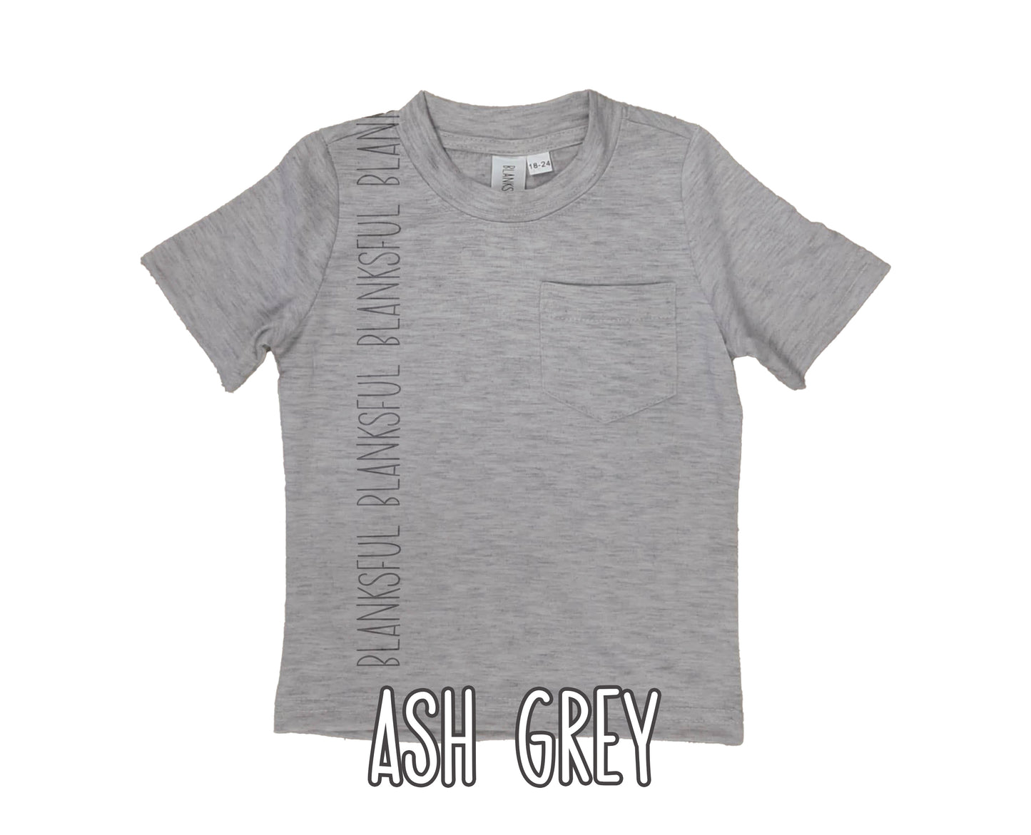 (6 COLORS) Child Pocket T-Shirt - 95% Polyester Blank Sublimation Shirt