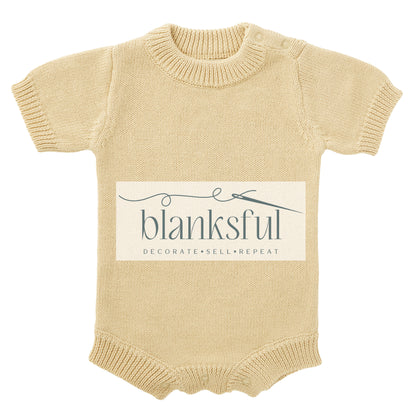 Short Sleeve Knit Romper - Unisex - 100% Cotton