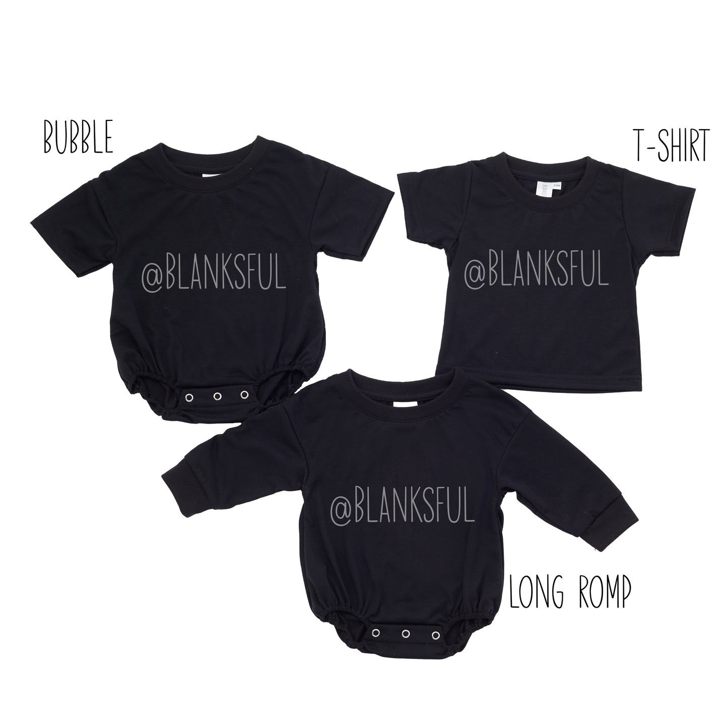 Black Bubble or Long Romper - 100% Polyester