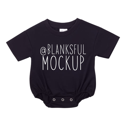 Bubble Romper 100% Polyester - Mockup - Black