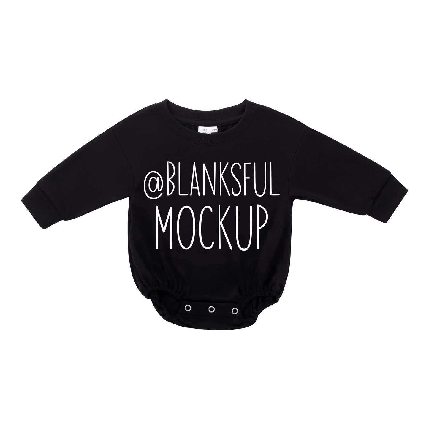 Black Long Sleeve Bubble Romper Mockup