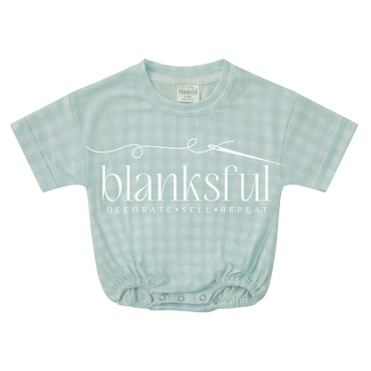 Printed Short Sleeve Baggy Bubble Baby Romper - 95% Polyester