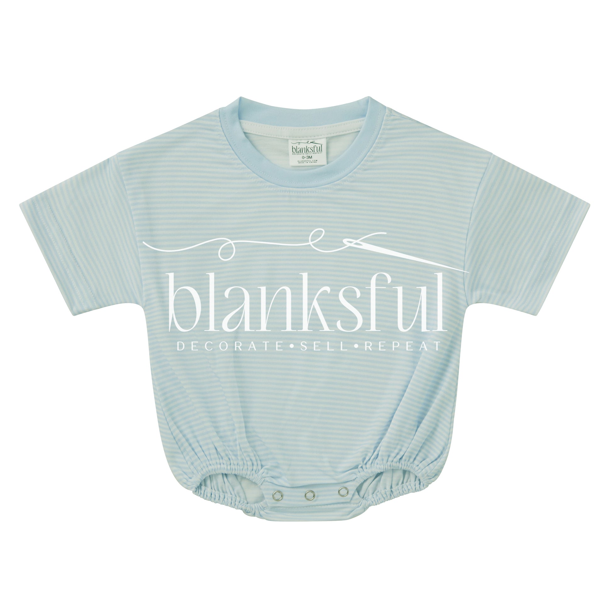 striped toddler baggy bubble romper for embroidery DTF and personalization