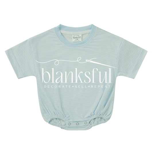 striped toddler baggy bubble romper for embroidery DTF and personalization