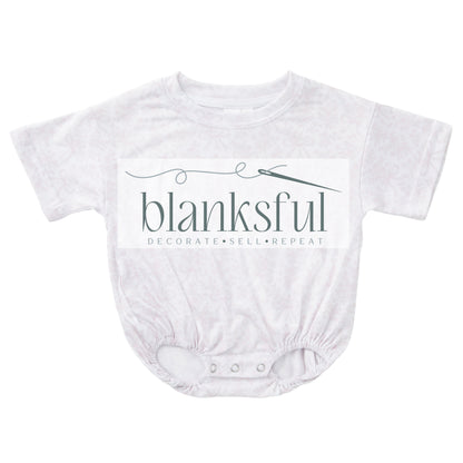 Printed Short Sleeve Baggy Bubble Baby Romper - 95% Polyester