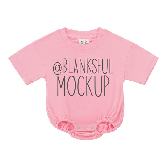 Bubble Romper 95% Polyester - Mockup - Bright Pink