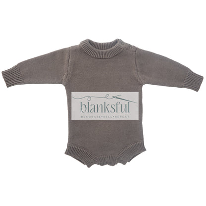 Long Sleeve Knit Romper - Unisex - 100% Cotton