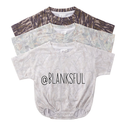 Printed Short Sleeve Baggy Bubble Baby Romper - 95% Polyester