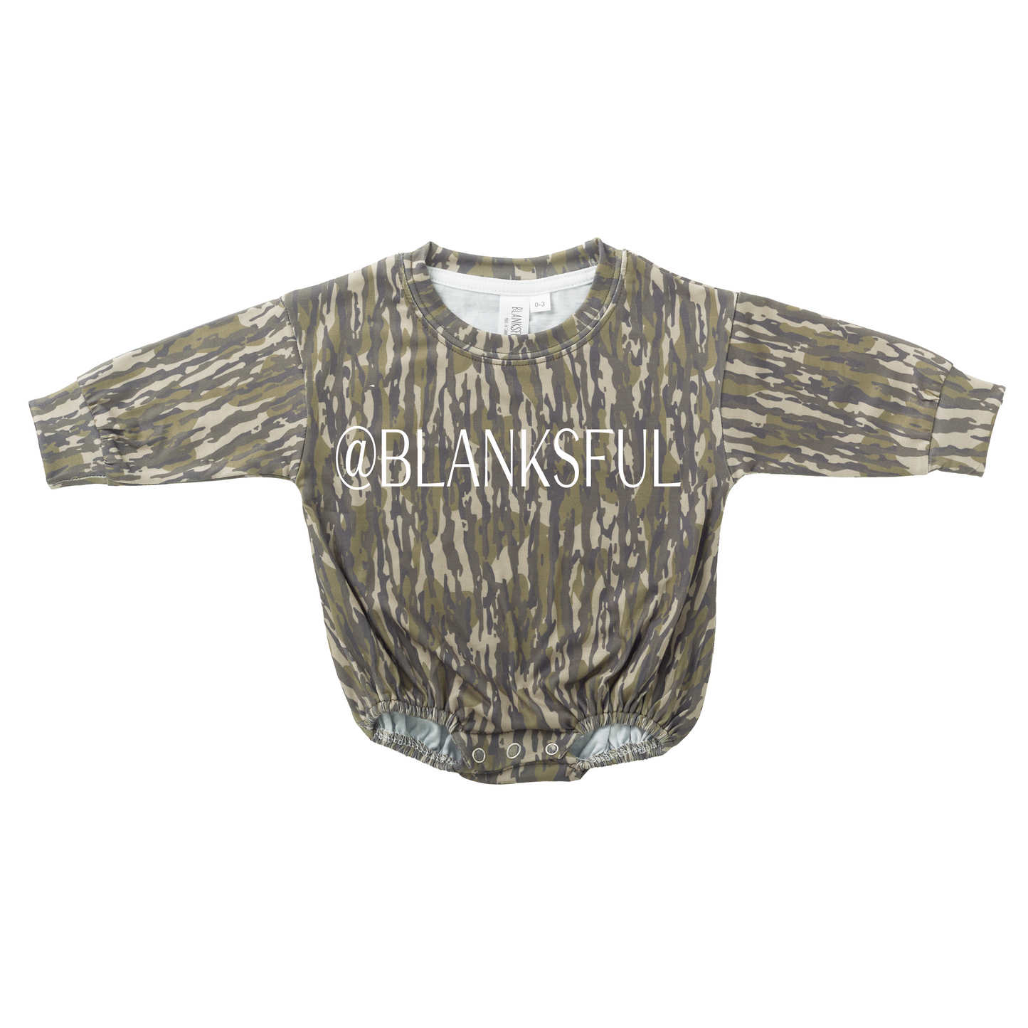 Printed Long Sleeve Baggy Bubble Baby Romper - 95% Polyester