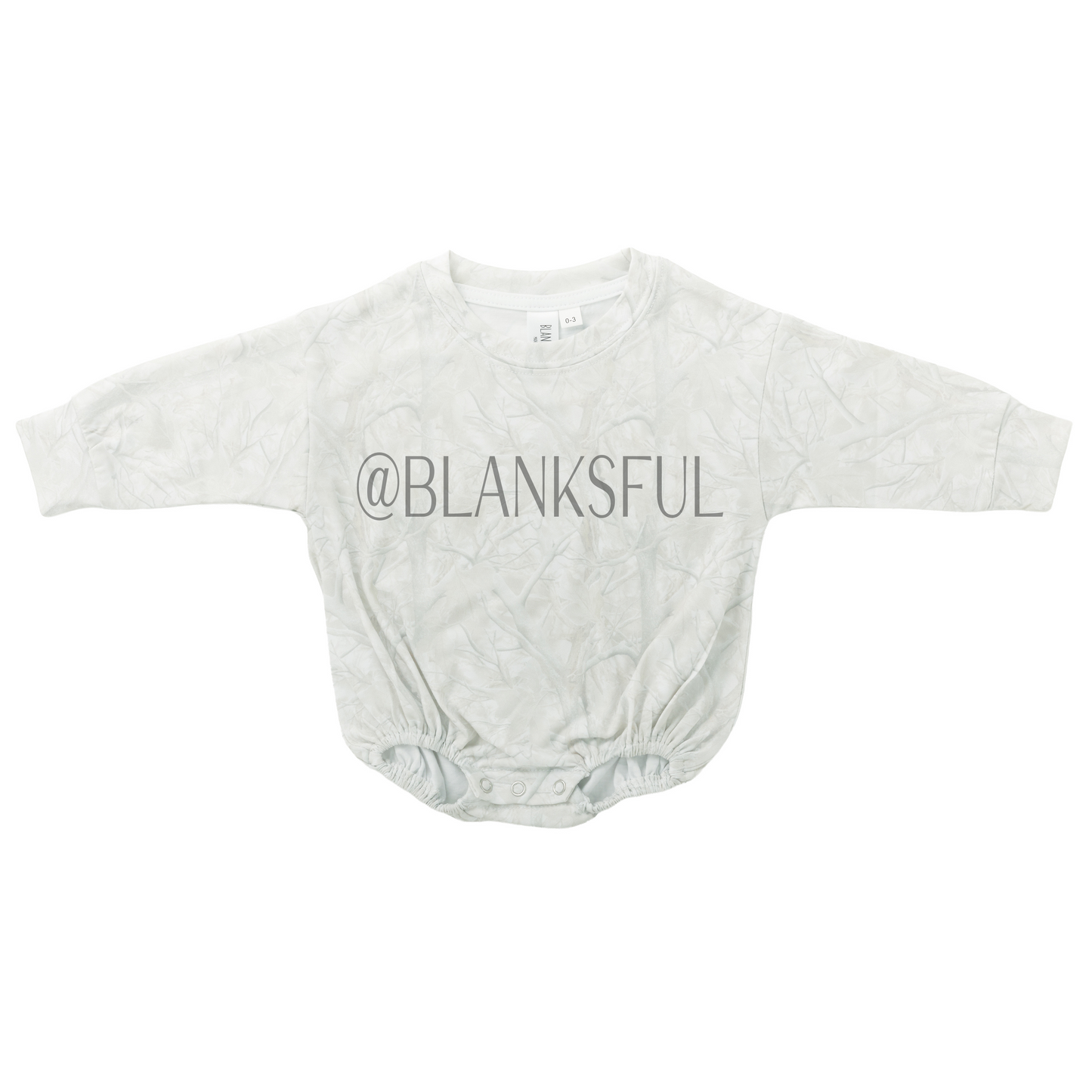 Printed Long Sleeve Baggy Bubble Baby Romper - 95% Polyester