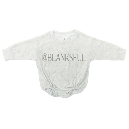 Printed Long Sleeve Baggy Bubble Baby Romper - 95% Polyester