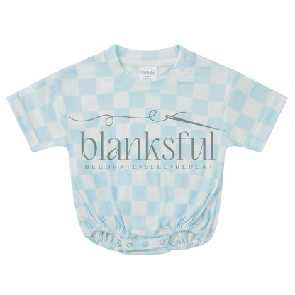 Printed Short Sleeve Baggy Bubble Baby Romper - 95% Polyester