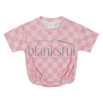 Printed Short Sleeve Baggy Bubble Baby Romper - 95% Polyester
