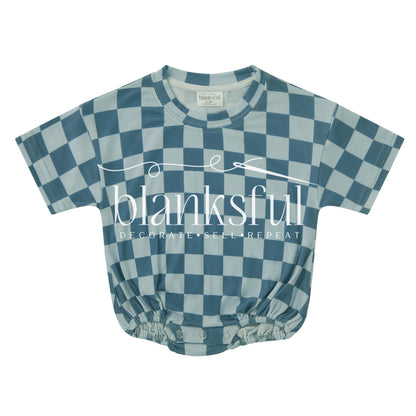 Printed Short Sleeve Baggy Bubble Baby Romper - 95% Polyester