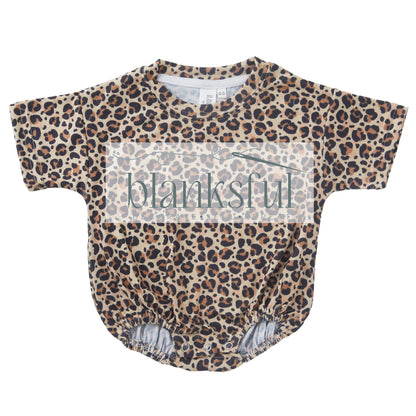 Printed Short Sleeve Baggy Bubble Baby Romper - 95% Polyester