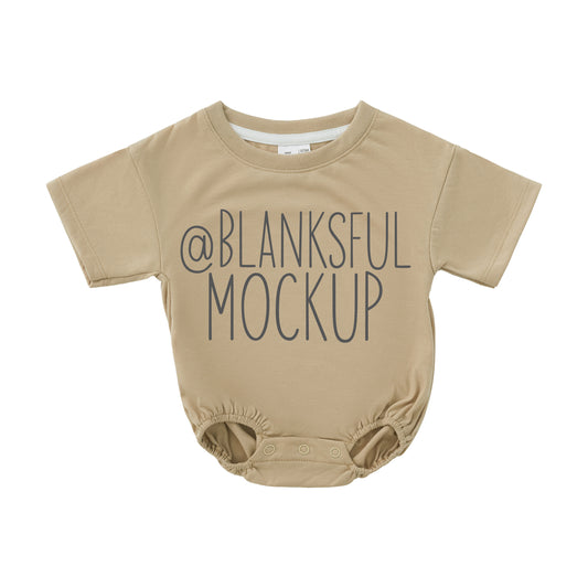 Bubble Romper 100% Polyester - Mockup - Coffee