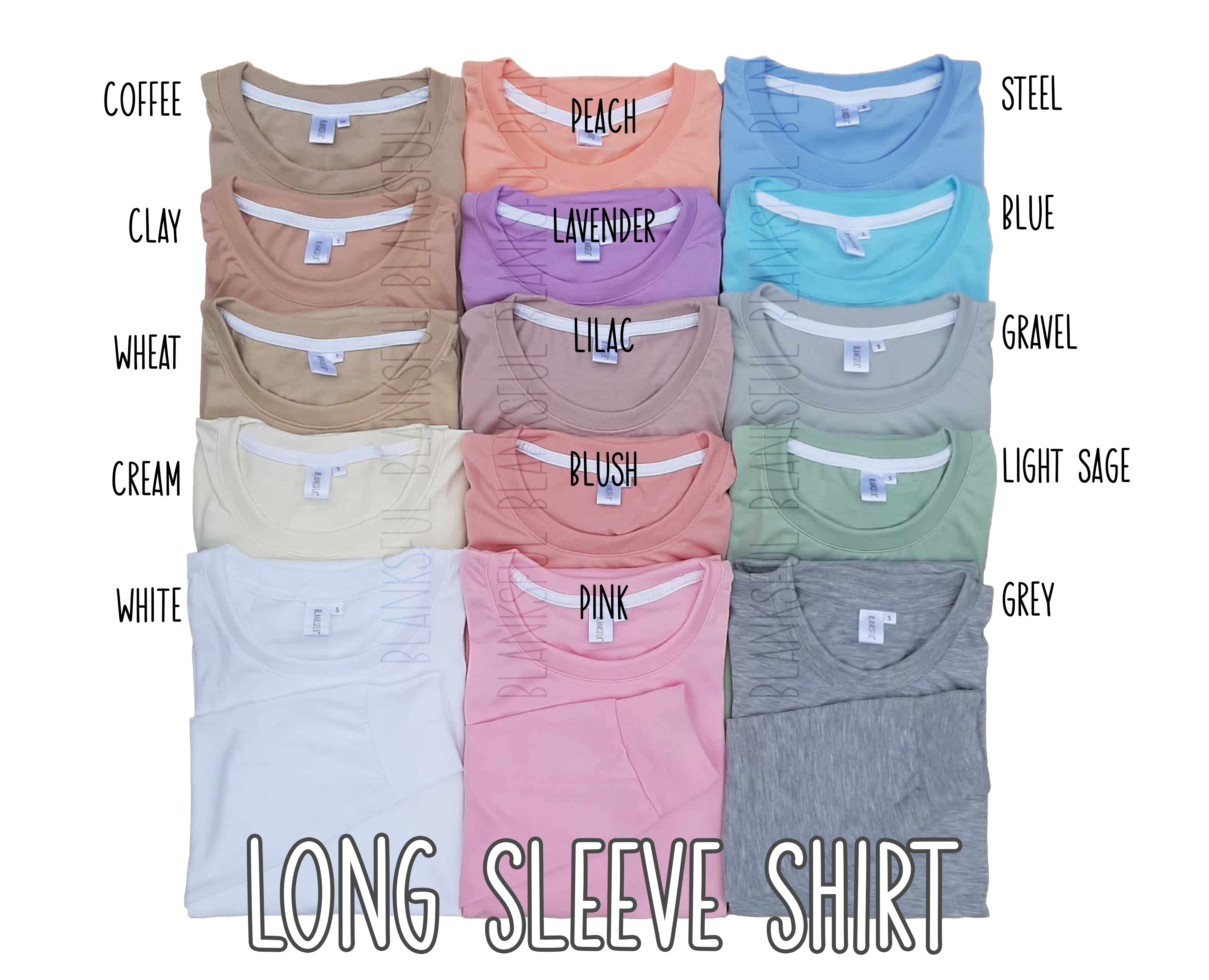 15 COLORS Adult Long Sleeve Shirt 100 Polyester Blank Shirt