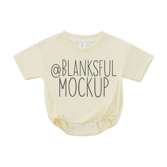 Bubble Romper 100% Polyester - Mockup - Cream