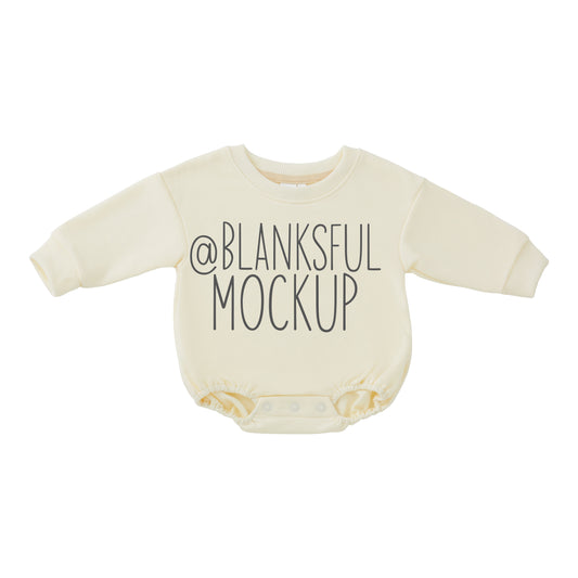 Sweatshirt Romper - Mockup - Cream