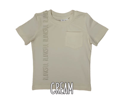 (6 COLORS) Child Pocket T-Shirt - 95% Polyester Blank Sublimation Shirt