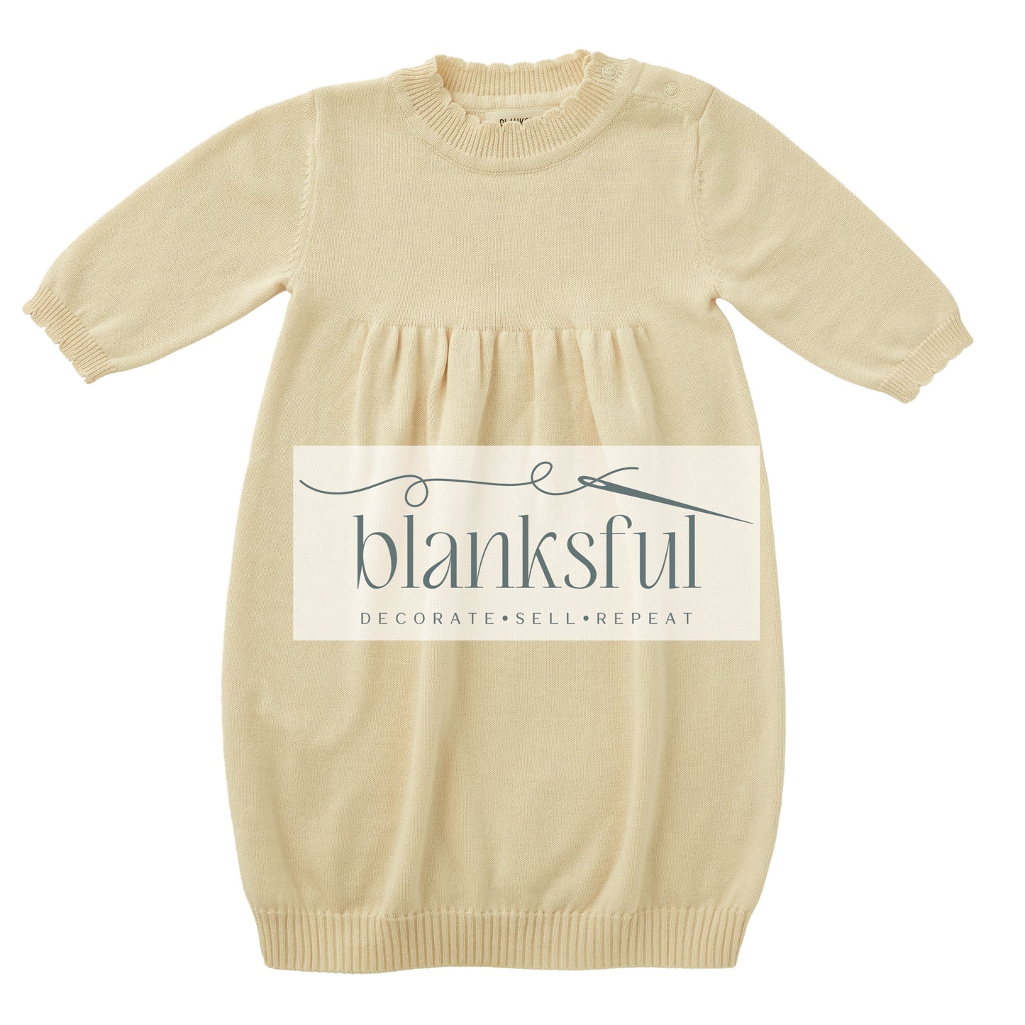 Long Sleeve Knit Gown - Girl - 100% Cotton