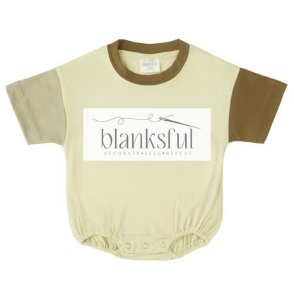 Color Block - Baggy Bubble Baby Romper - 95% Polyester