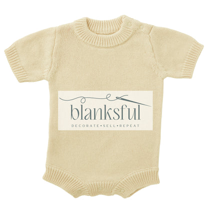 Short Sleeve Knit Romper - Unisex - 100% Cotton