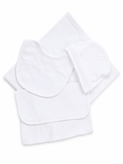 Picot Trim - Bib - Burp Cloth - Cap - Blanket