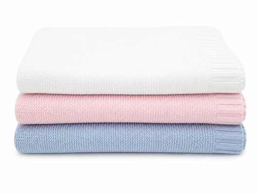 Knit Blanket  - 100% Cotton (31"X39")