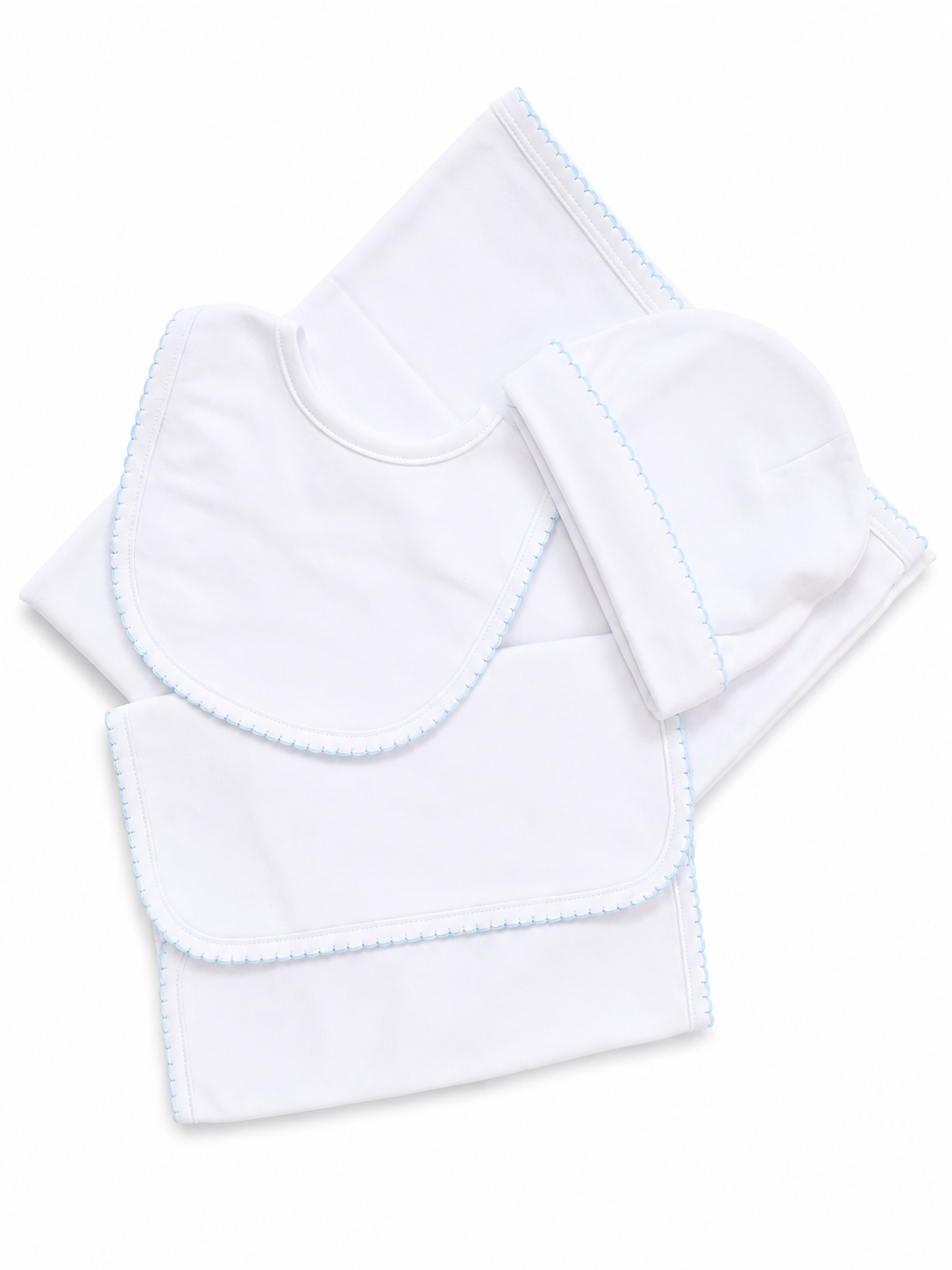Picot Trim - Bib - Burp Cloth - Cap - Blanket