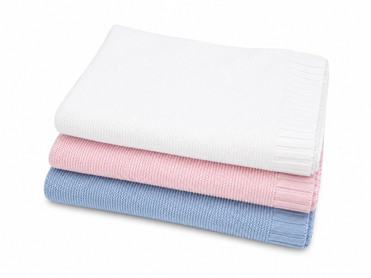 Knit Blanket  - 100% Cotton (31"X39")