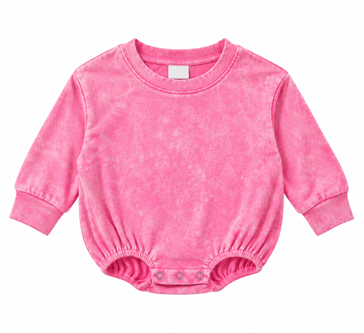 Acid Wash Long Sleeve Baggy Bubble Romper – Decoration Blank