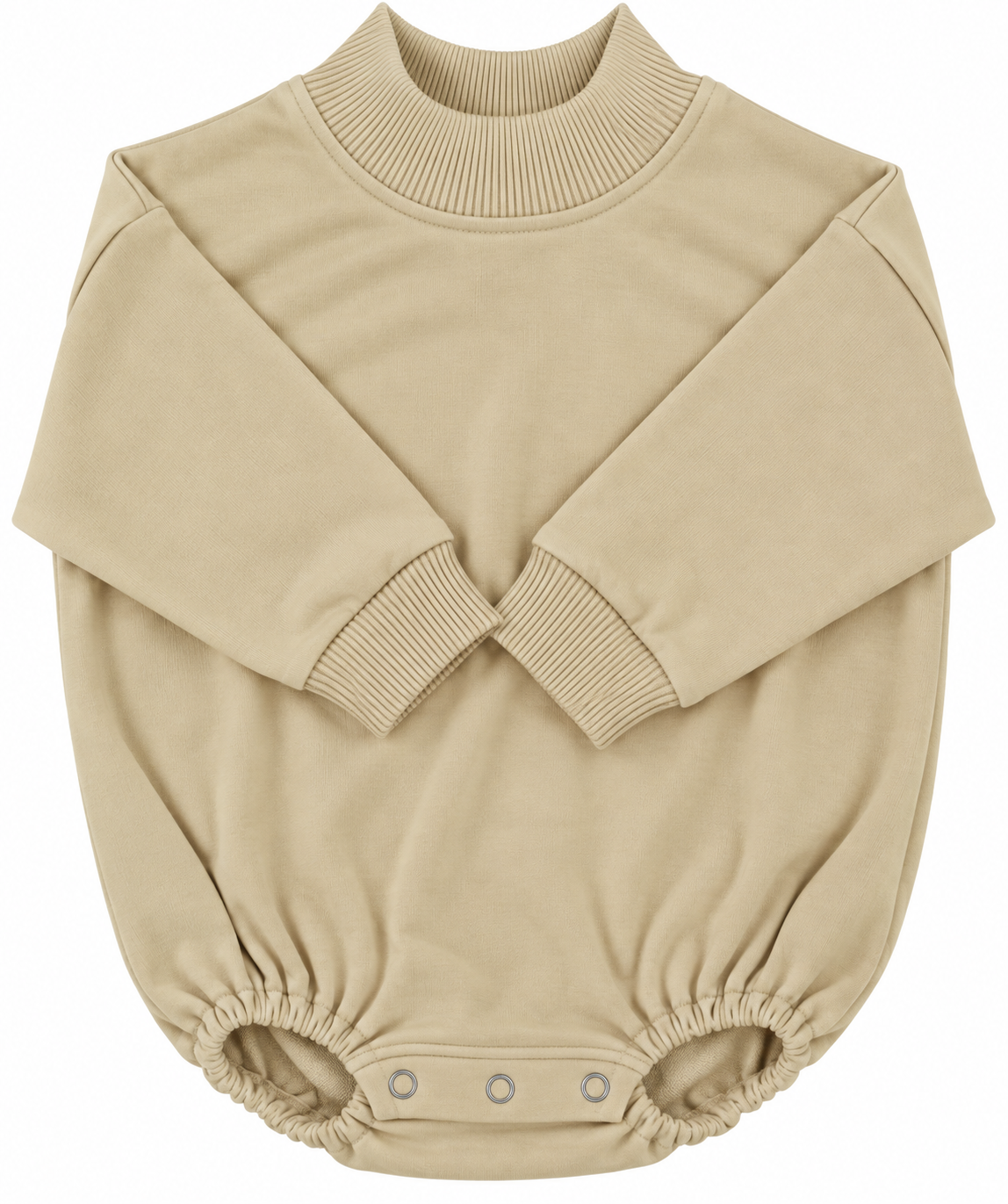 Mockneck Sweatshirt Romper Baby – 100% Polyester French Terry Decoration Blank