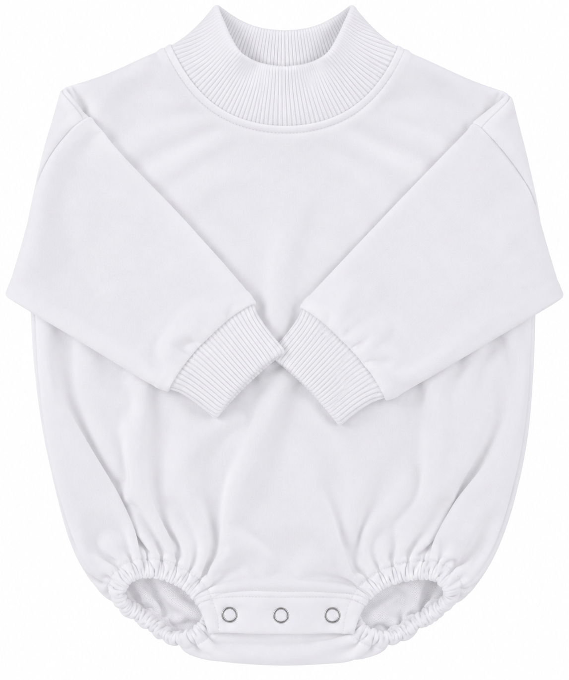 Mockneck Sweatshirt Romper Baby – 100% Polyester French Terry Decoration Blank