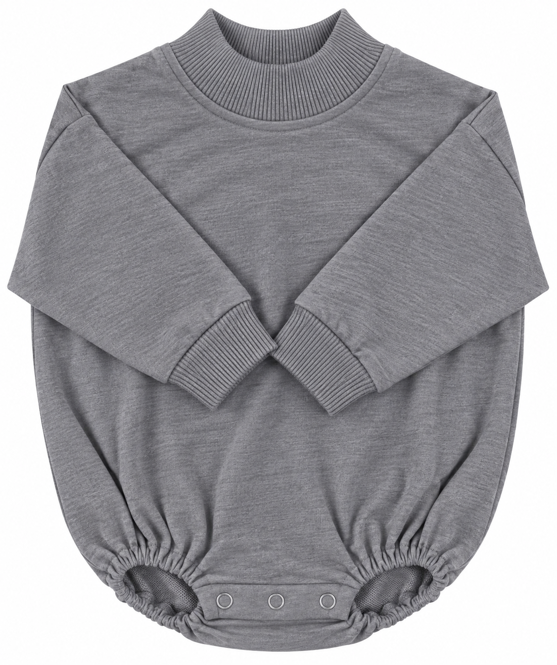 Mockneck Sweatshirt Romper Baby – 100% Polyester French Terry Decoration Blank