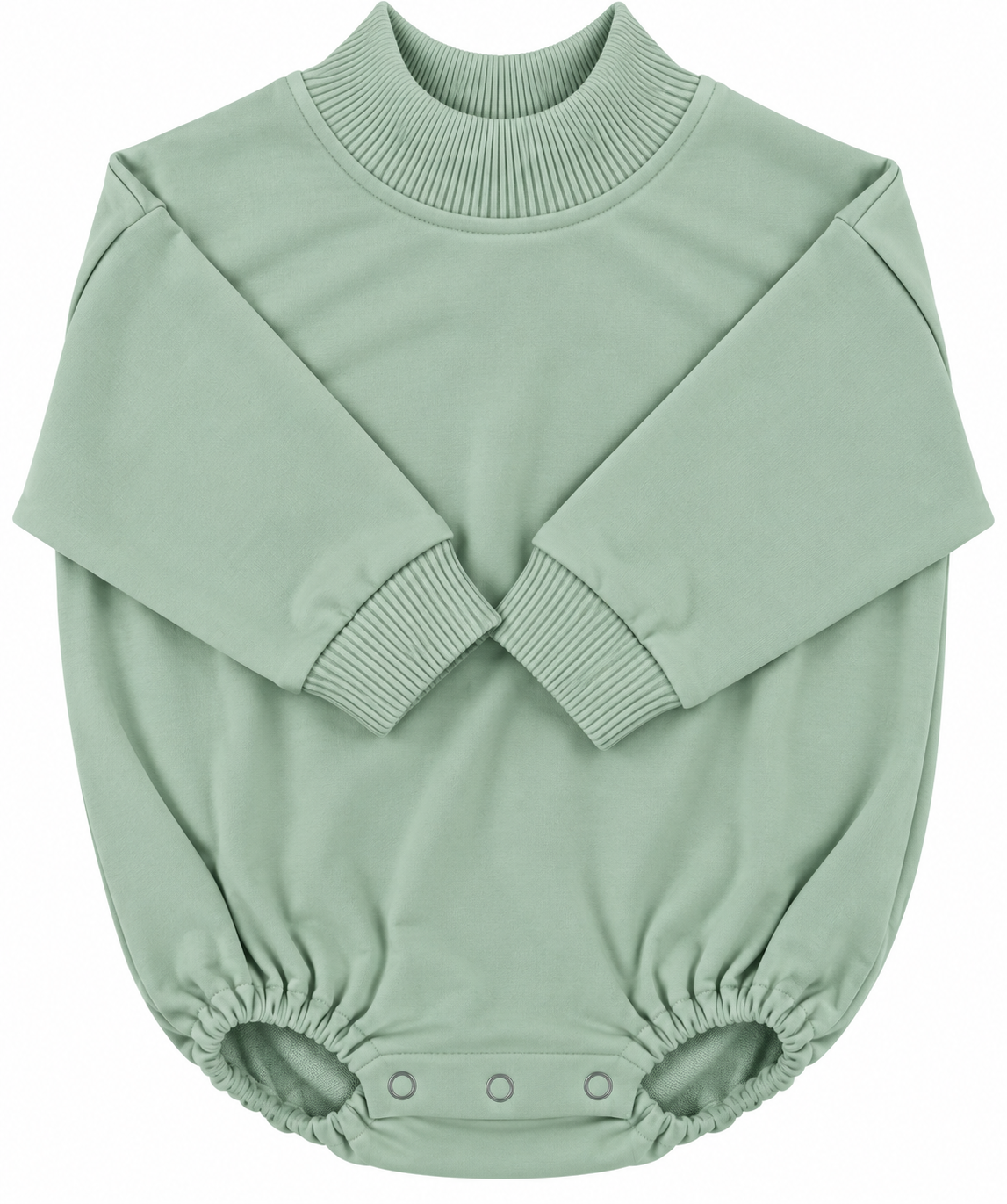 Mockneck Sweatshirt Romper Baby – 100% Polyester French Terry Decoration Blank
