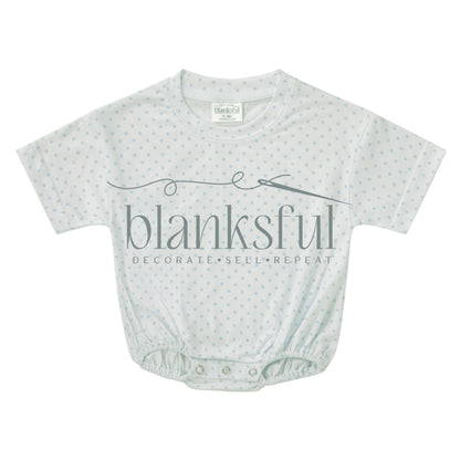 Printed Short Sleeve Baggy Bubble Baby Romper - 95% Polyester