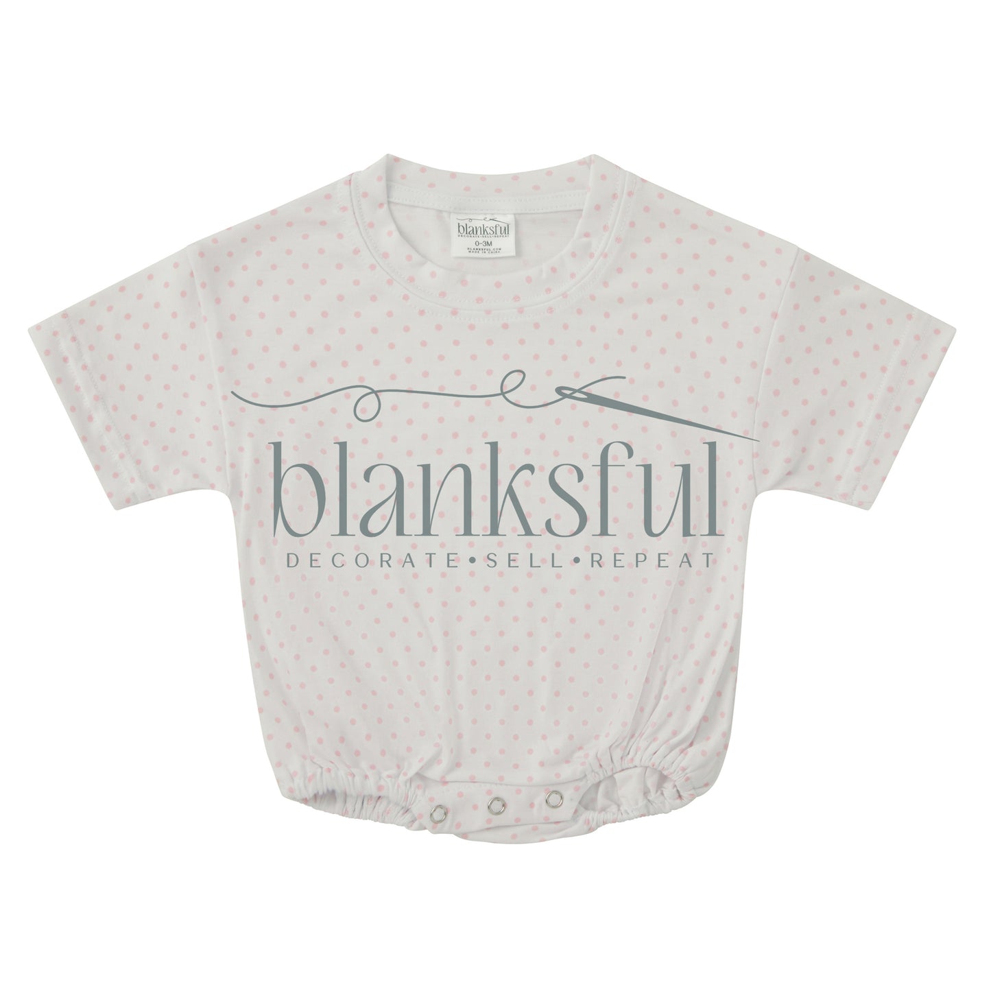 Printed Short Sleeve Baggy Bubble Baby Romper - 95% Polyester