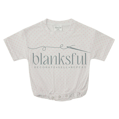 Printed Short Sleeve Baggy Bubble Baby Romper - 95% Polyester