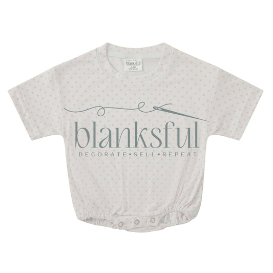 polka dot baby bubble romper blank for sublimation and embroidery