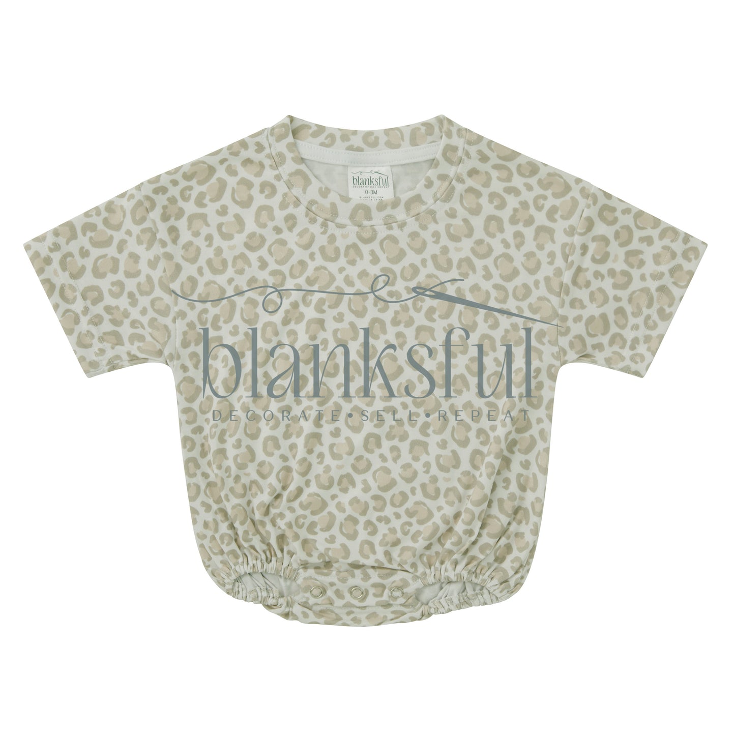 Printed Short Sleeve Baggy Bubble Baby Romper - 95% Polyester