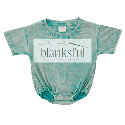 Acid Wash Baggy Bubble Romper - 95% Cotton