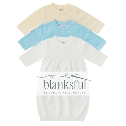 Long Sleeve Knit Gown - Unisex - 100% Cotton