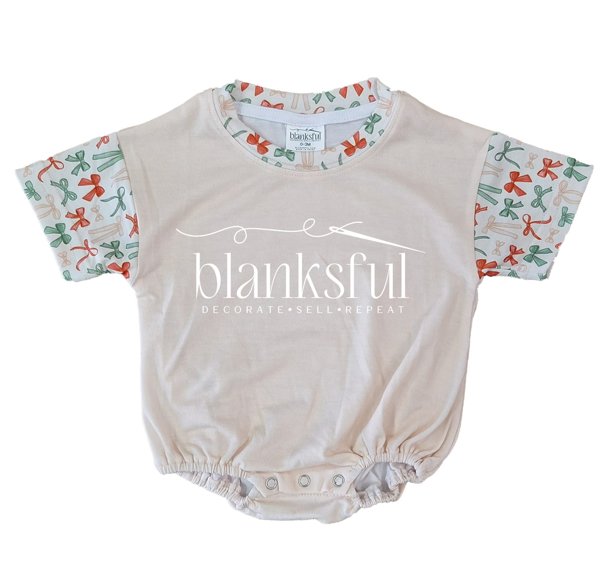 Printed Short Sleeve Baggy Bubble Rompers | Sublimation, Embroidery & DTF Blanks