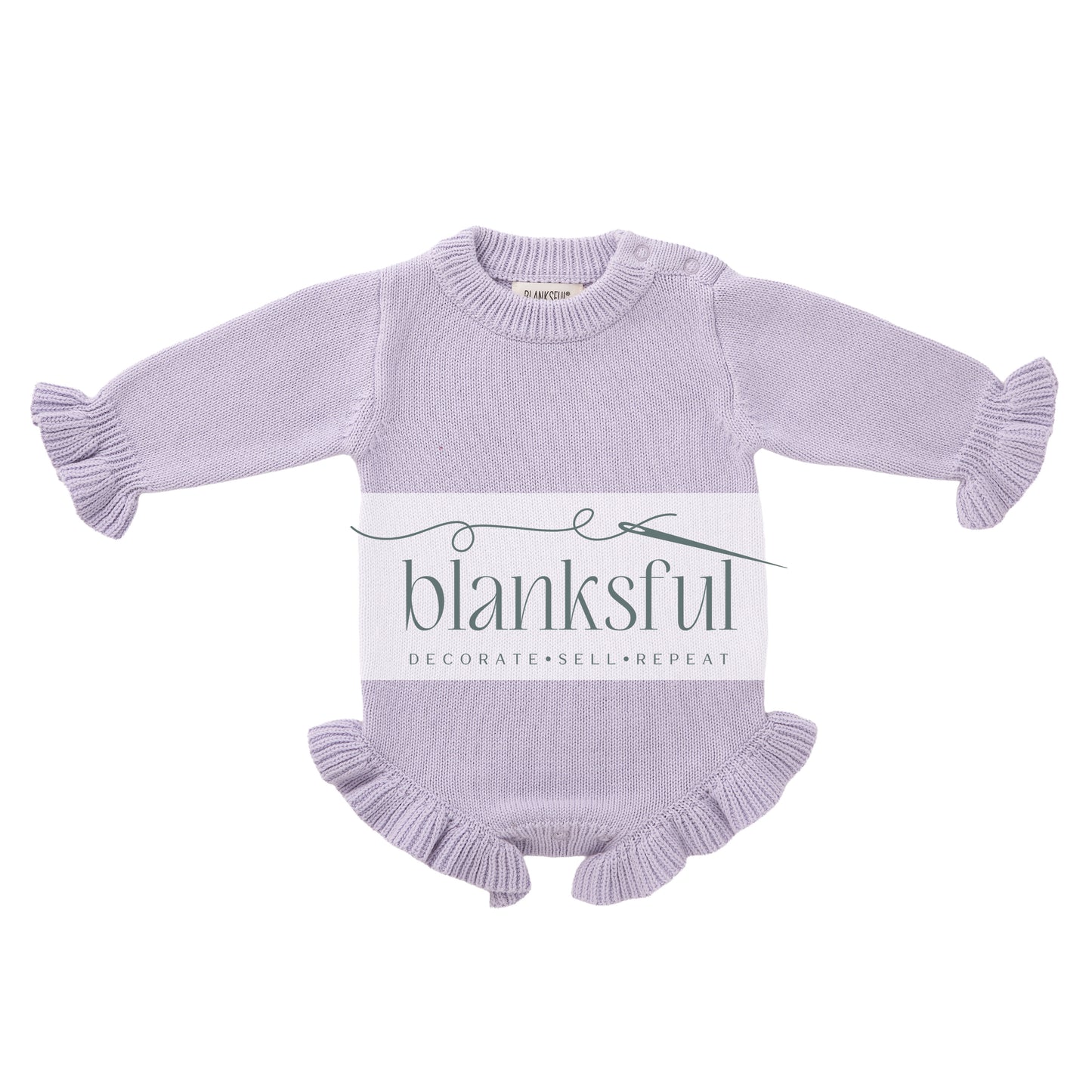 Long Sleeve Ruffle Knit Romper (ruffle legs and cuffs) - 100% Cotton