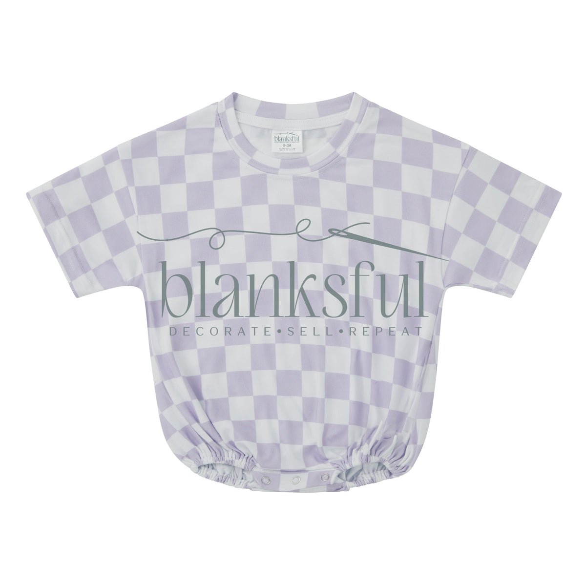 checker baby bubble romper blank for sublimation and embroidery